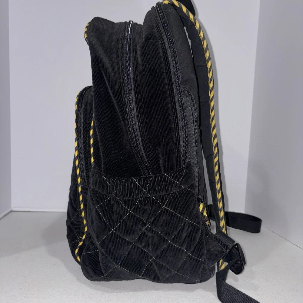 RARE Vera Bradley Harry Potter Hufflepuff Campus Backpack Black Yellow Quilted